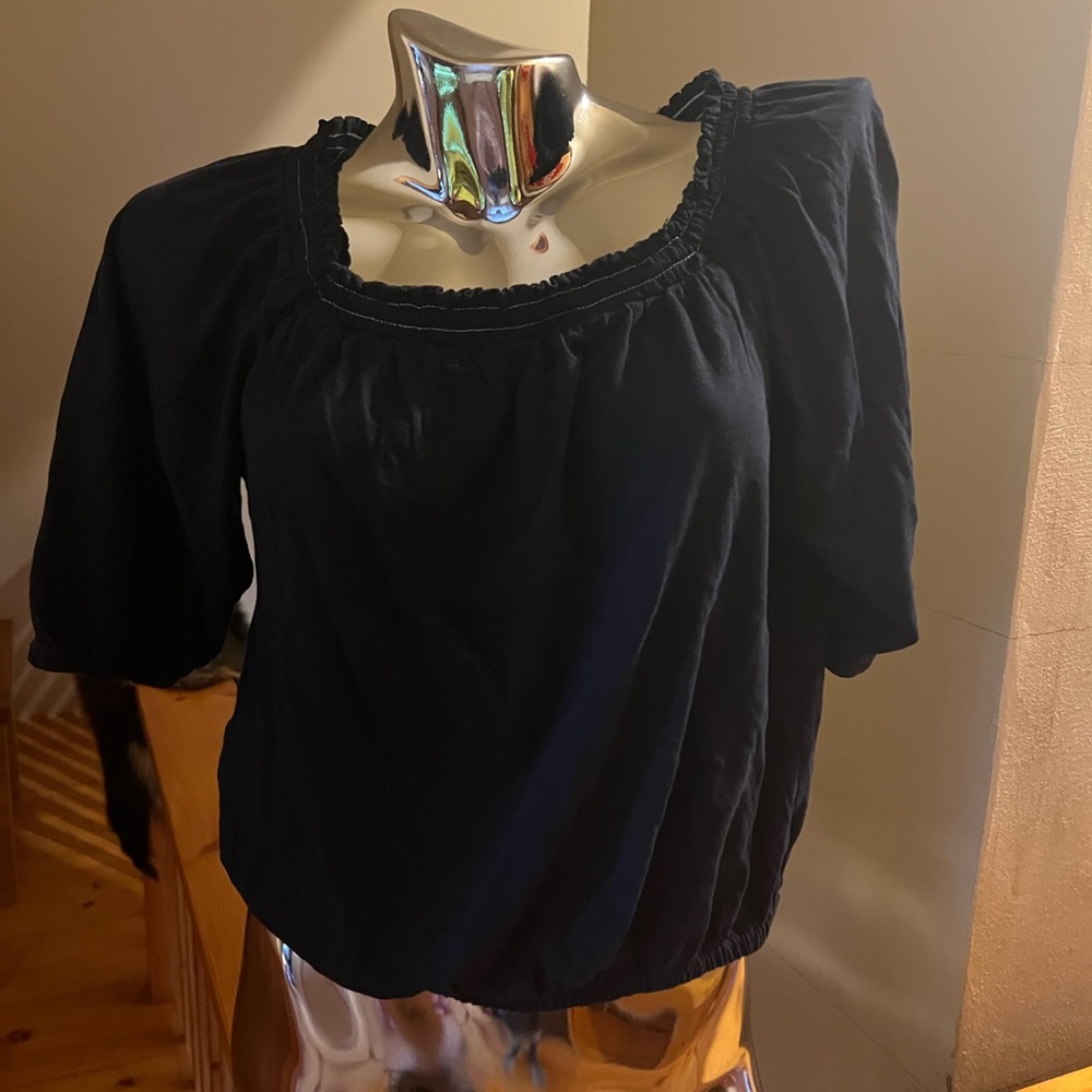 LOFT bubble sleeve top (M)